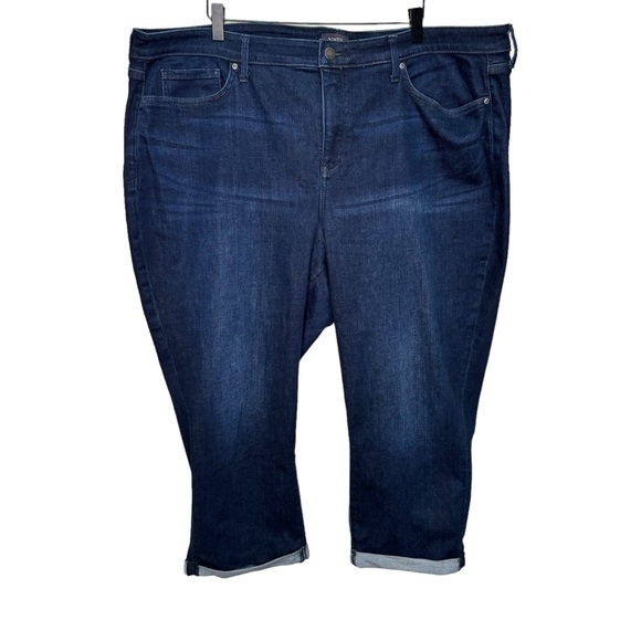 NYDJ Straight Blue Cropped Jeans Size 22 Dark Wash Casual Denim - Picture 1 of 13